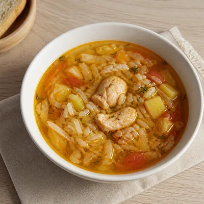 Куриный суп с капустой, рисом и помидорами — рецепт с фото