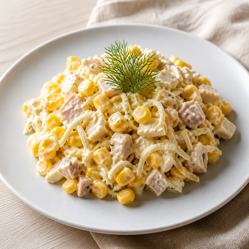Салат с копчёной курицей — фото готового блюда